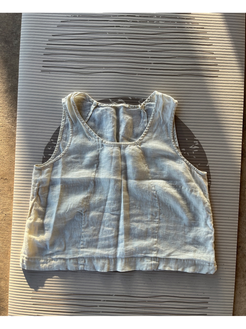 Light Yellow Women's Linen Tank Top